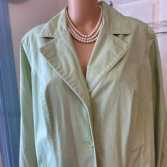 Dennis Basso Trench Jacket/Coat Button Up Full Line Women Plus Size 1X Pockets - Picture 7 of 8